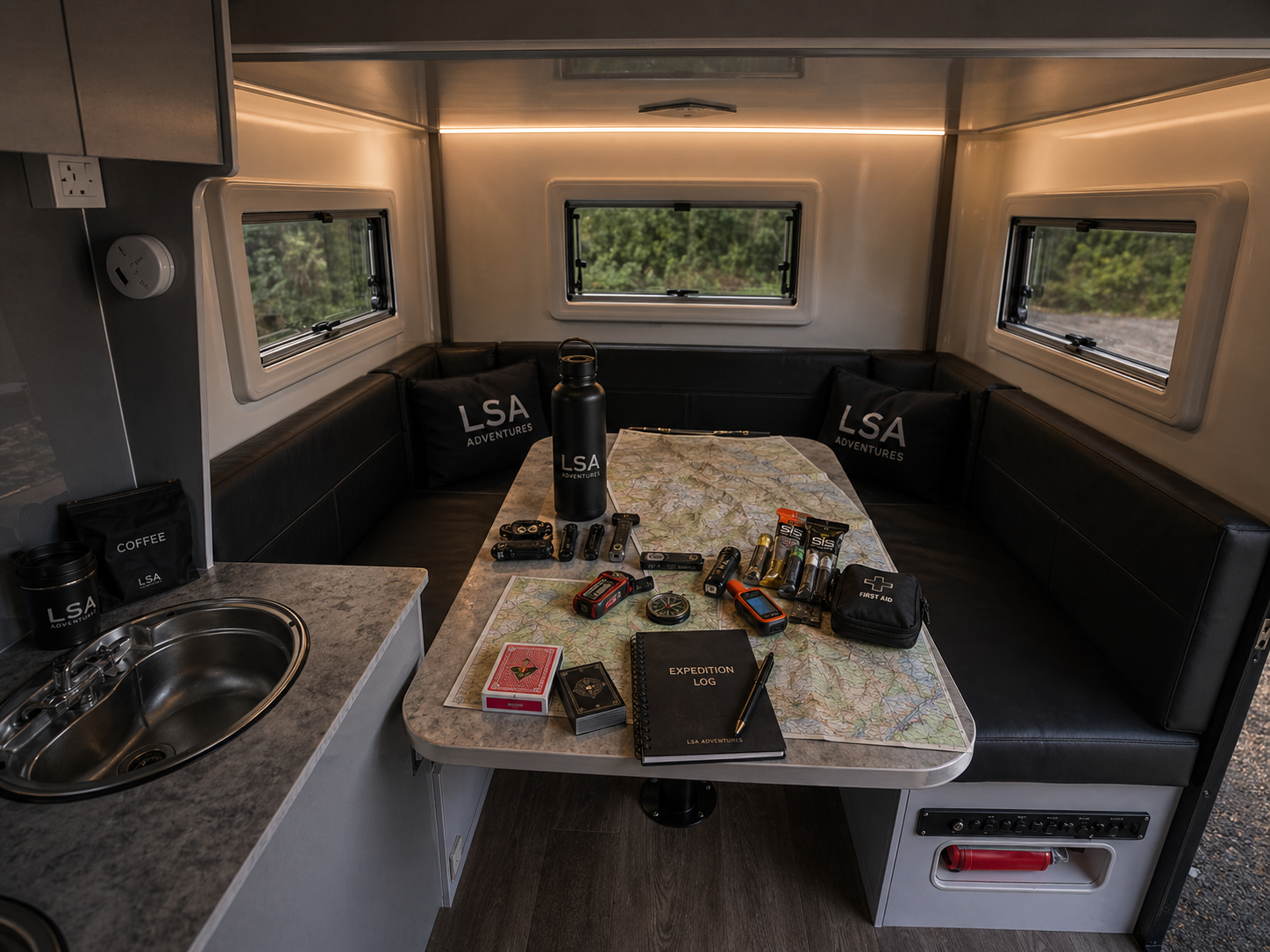 LSA expedition planning area inside support vehicle